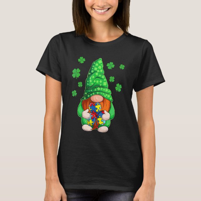 Kids St Patricks Day  Autism Awareness Gnomes Boy  T-Shirt (Front)