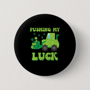 Kids St Patricks Day Bulldozer Pushing My Luck Sai Button