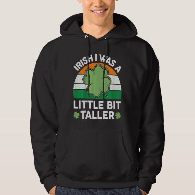 Kids St Patricks Day  Irish I Was A Little Bit Tal Hoodie (Front)