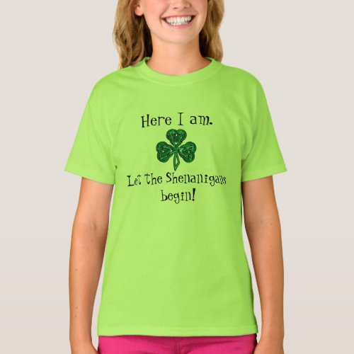 Kids St Patricks Day Let the Shenanigans Begin T_Shirt