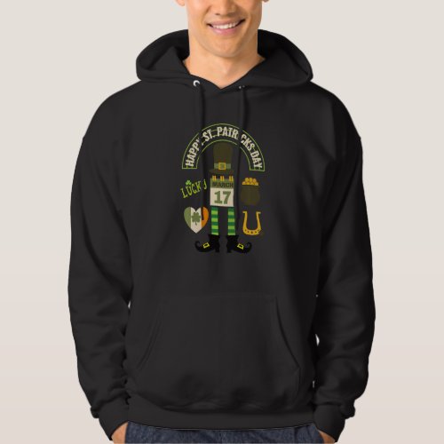 Kids St Patricks Day March17 Heart Pot Of Gold Hor Hoodie