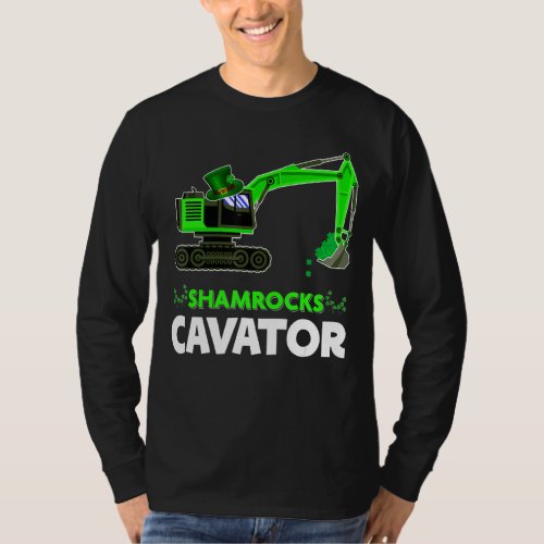 Kids St Patricks Day Shamrocks Cavator C Toddlers  T_Shirt