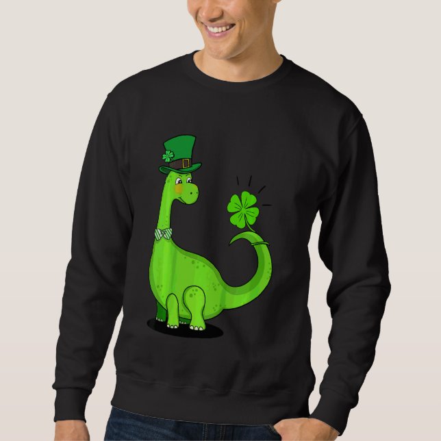Kids St Patrick's Day Trex Dinosaur Irish Boys Kid Sweatshirt (Front)