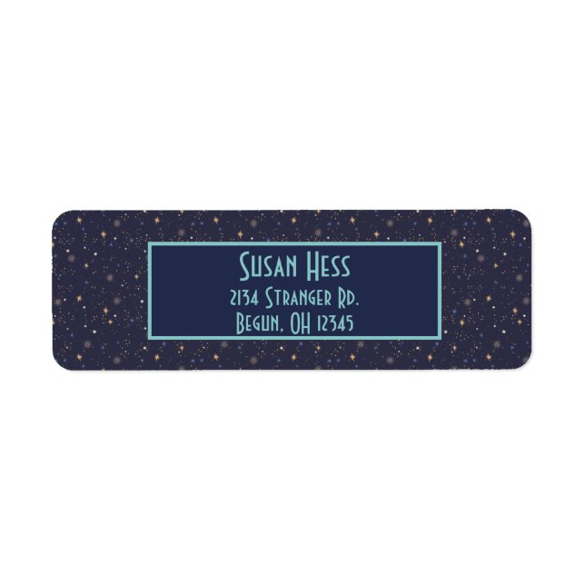 Kids Starry Night Sky Stars in Space Multicolor Label (Front)
