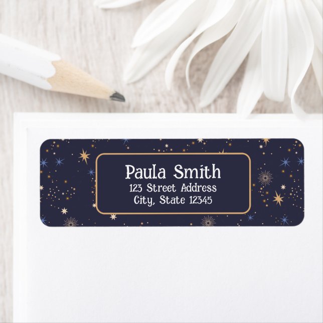 Kids Starry Night Sky Stars Return Address Label (Insitu)