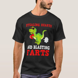 Kids Stealing Hearts And Blasting Farts T Rex T-Shirt