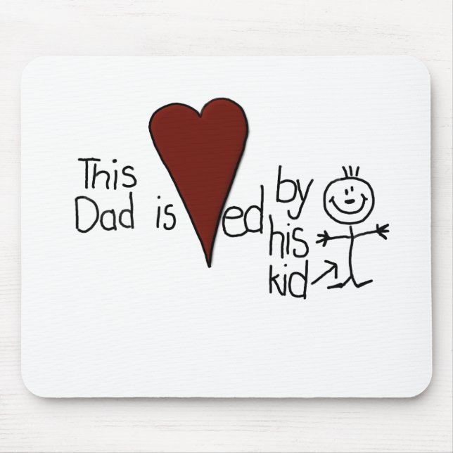 Kids Stick Figure Hearts Dad Mouse Pad (Front)