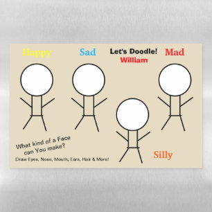 Kids Stick Figures Art Activity Magnetic Dry Erase Sheet