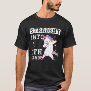 Kids Straight Into 7th Grade Dabbing Unicorn Back T-Shirt