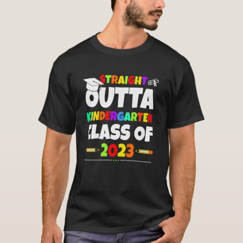Kids Straight Outta Kindergarten Class Of 2023 App T_Shirt