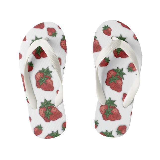 Kids Strawberry Flip Flops (Footbed)
