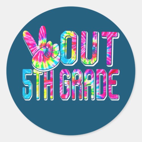 Kids Student Graduation Out 5th Grade Last Day Of Classic Round Sticker