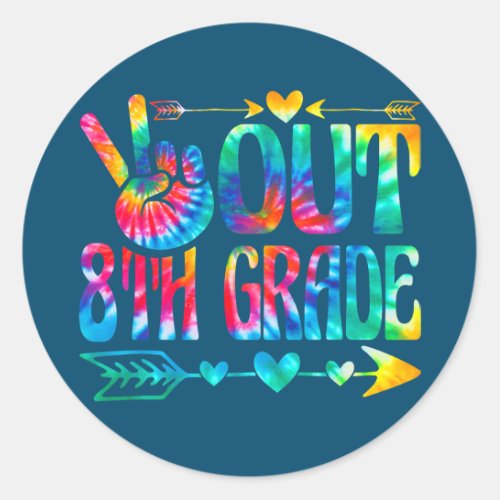 Kids Student Graduation Out 8th Grade Last Day Of Classic Round Sticker
