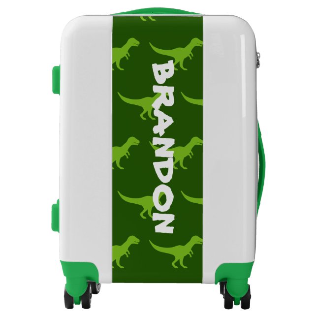 Kid's suitcase with dinosaurs | Custom luggage (Front)
