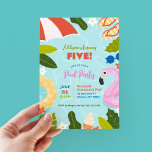 Kids Summer Birthday Pool Party Invitation<br><div class="desc">Make a splash with this vibrant pool party invitation, perfect for a kids' birthday celebration! Featuring a bright, modern design with colorful pool floaties, tropical leaves, and fun summer elements around the border, this invitation sets the tone for a day of poolside fun. Personalize it with your party details and...</div>