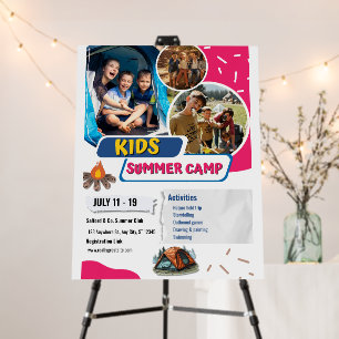 Kids Summer Camp Flyer, Kids Bootcamp Summer  Foam Board