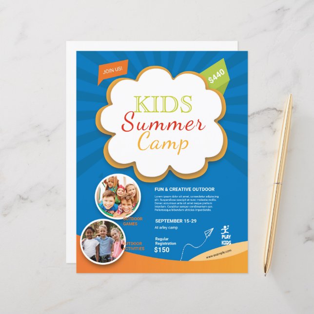 Kids summer camp flyer template (Front/Back In Situ)