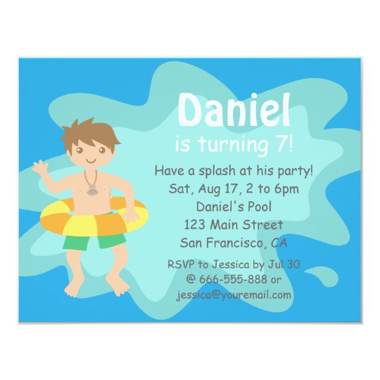 Kids Summer Splash Birthday Pool Party Invitation | Zazzle.com