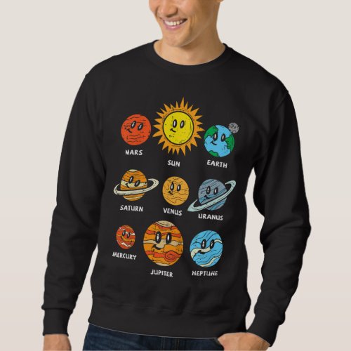Kids Sun And Planets Galaxy Space Solar System Ast Sweatshirt