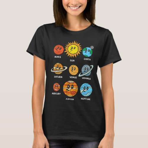 Kids Sun And Planets Galaxy Space Solar System Ast T_Shirt