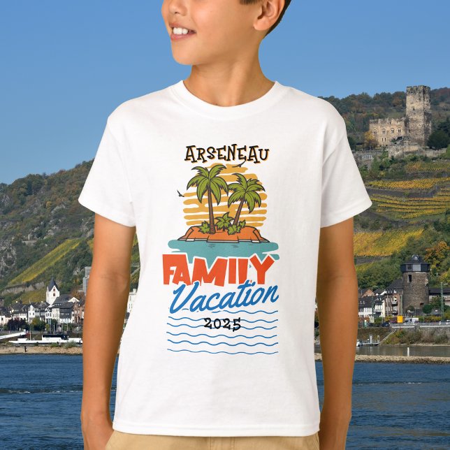  Kids  Sunset Family  Cruise Personalize T-Shirt (Childs Family Vacation Shirt, personalize)