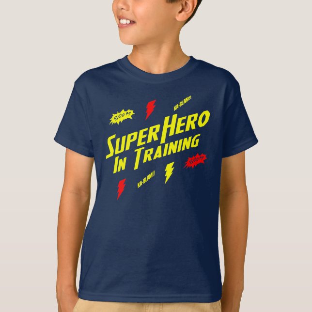 Kids Super Hero In Training T-Shirt - customizable (Front)