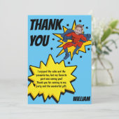 Kids Superhero Photo  Thank You Card (Standing Front)