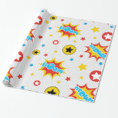 Kids Superhero Wrapping Paper (Unrolled)