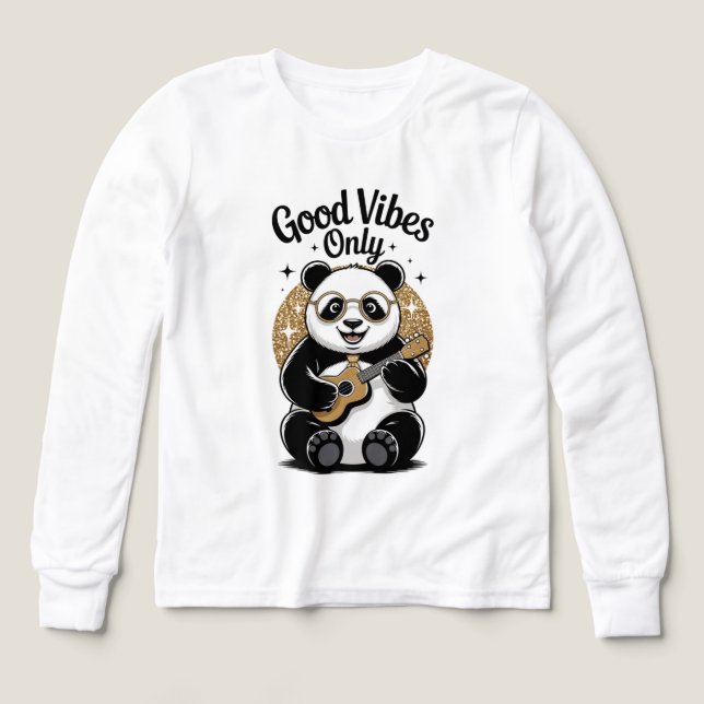 🐼 🎸 kids sweater - sweet panda with guitar (Design Front)