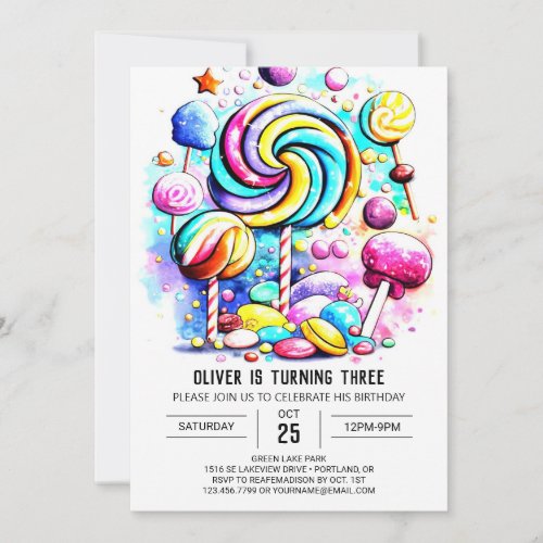 Kids Sweet Chocolate Birthday Invitation