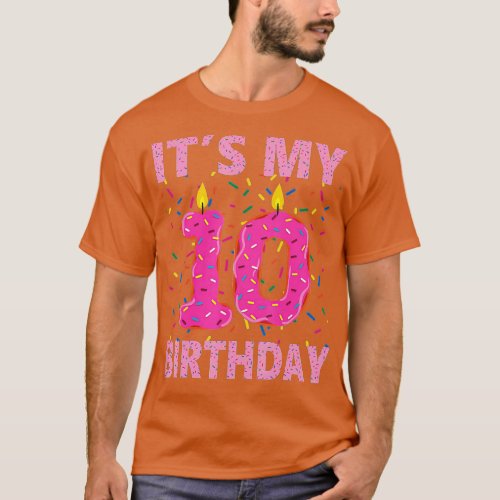 Kids Sweet donut Its My 10th Birthday  10 Yrs Old  T_Shirt