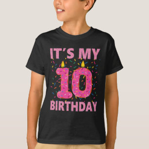 Kids Sweet Donut It's My 10th Birthday 10 Yrs Old T-Shirt
