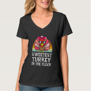 Kids Sweetest Turkey In The Flock Toddler Girl Tha T-Shirt