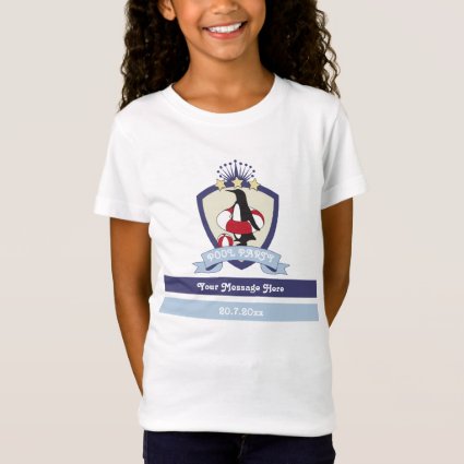 Kids Swimming Club Crest Penguin Pool Party T-Shirt