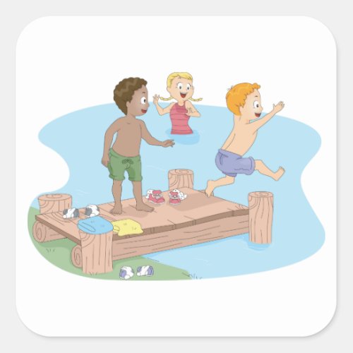 Kids Swimming Stickers