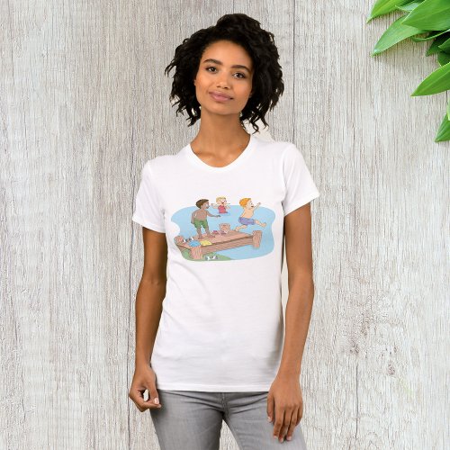 Kids Swimming Womens T_Shirt