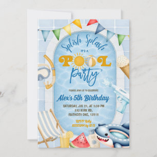 Kid's Swimmng Pool party Invitation