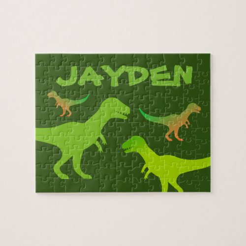 Kids T_rex dinosaur puzzle with custom name