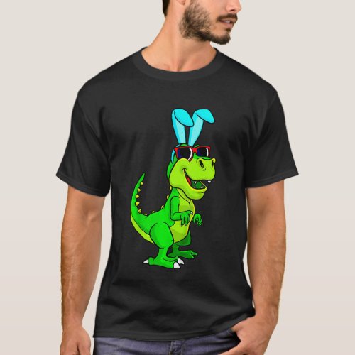 Kids T Rex Easter Bunny Dinosaur Boys Girls Kids T_Shirt