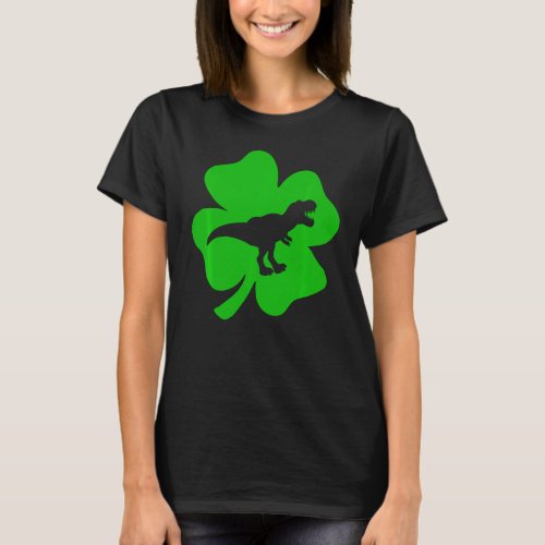 Kids T Rex Shamrock Cute Saint Patricks Day Dinosa T_Shirt
