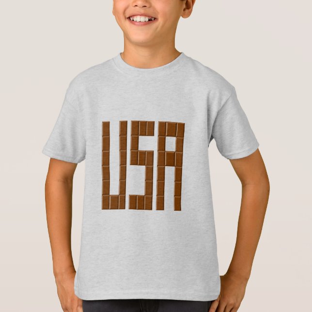 Kids   T-Shirt  ash  CHOCOLATE  USA  (Front)