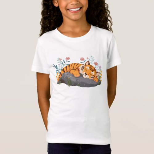 Kids T_Shirt Cute Sleeping Tiger