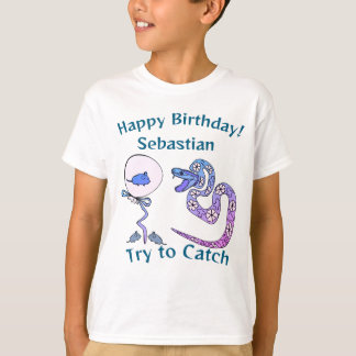 kids t-shirt  Happy Birthday snake print