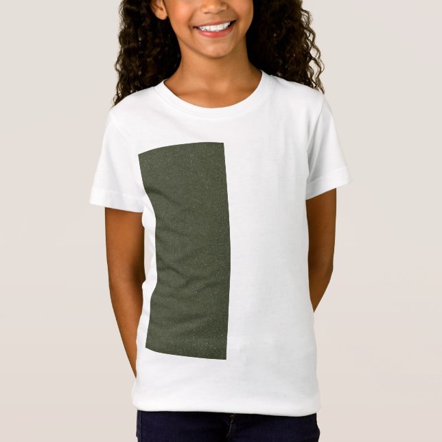 Kids' T-Shirt – Moss Green Textured Side Block (Front)