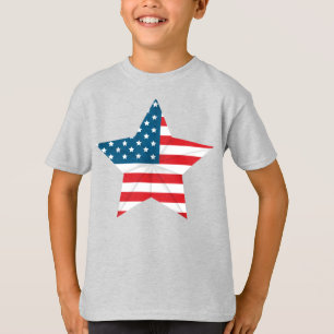 Kids T-Shirt-Patriotic Flag Star T-Shirt