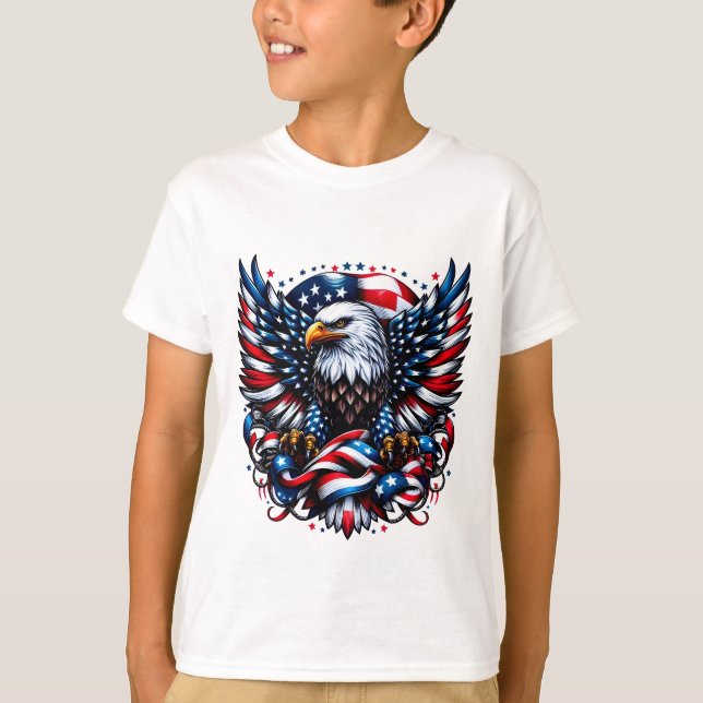 Kids T-Shirt-Patriotic Flag T-Shirt (Front)
