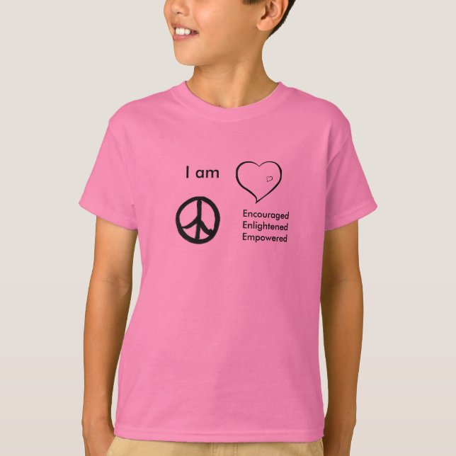 kids t-shirt peace, love (Front)