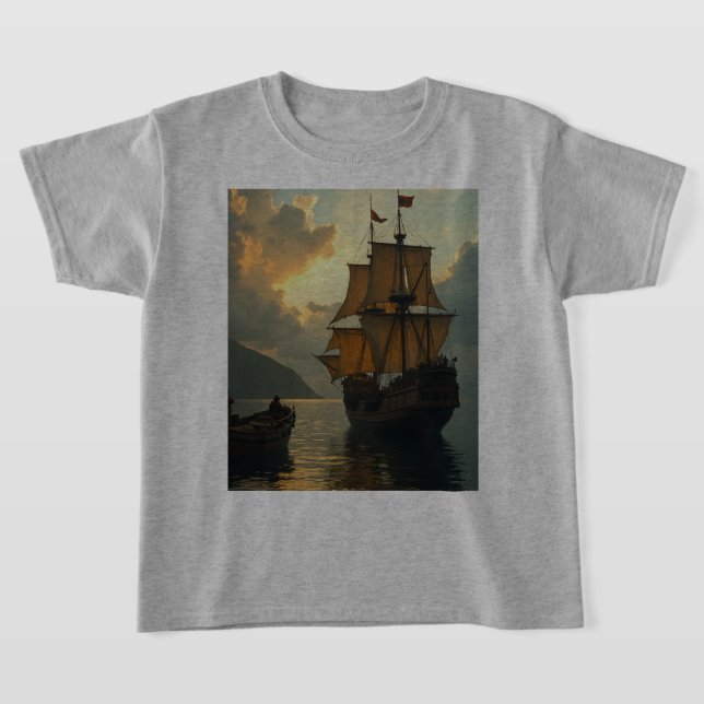 Kids t-shirt suitable for Columbus Day (Laydown)