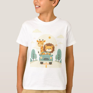 Kids' T-Shirt  with Cute Cartoon Animals Print