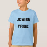 KIDS T SHIRTS - JEWISH PRIDE (BOTH SIDES)<br><div class="desc">Children's shirt says, "JEWISH PRIDE" on the front side and the back side is a colorful bold pop art image of the Mogen David. This great shirt is available also in 60 various styles and colors and through the customized button one can order in mens, women, and toddler sizes. Enjoy...</div>